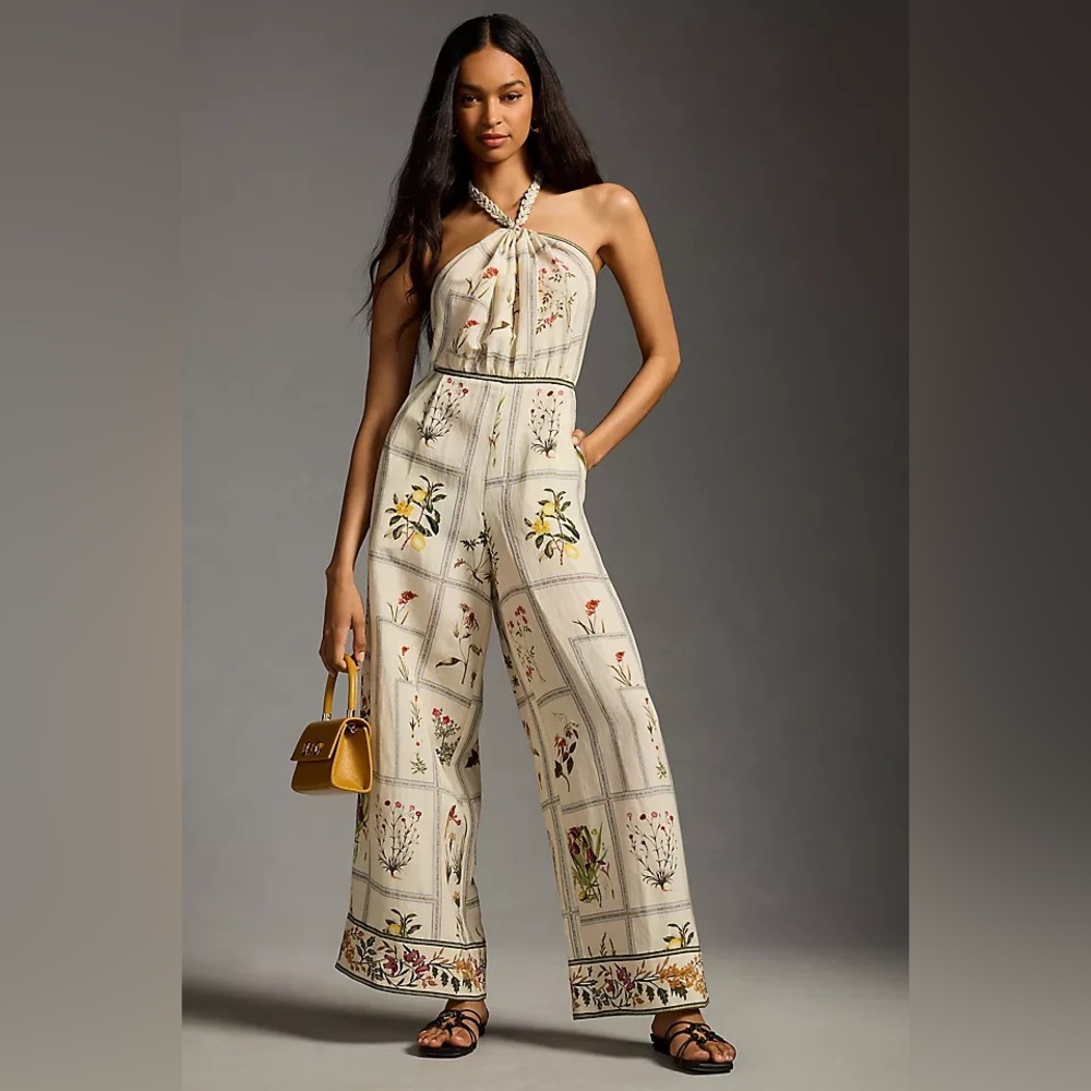 Ranna Gill Printed Wide-Leg Halter Jumpsuit - Anthropologie